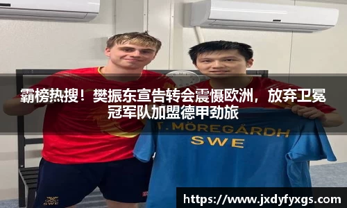 霸榜热搜！樊振东宣告转会震慑欧洲，放弃卫冕冠军队加盟德甲劲旅